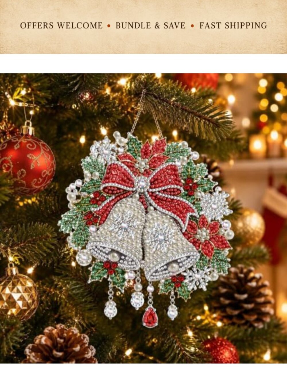 Pearl Art Kit DIY Hanging Diamond Art Suncatcher Craft for Adults